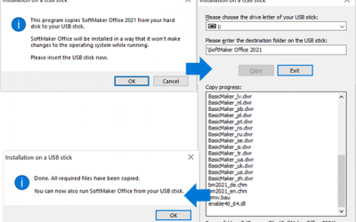 How to install and run SoftMaker Office 2021 applications from a USB flash drive