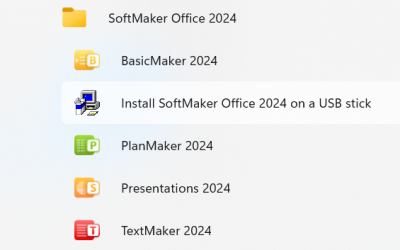 How to install and run SoftMaker Office 2024 applications from a USB flash drive