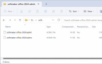 Configuring and deploying SoftMaker Office Professional 2024 with administrative templates in admx/adml formats