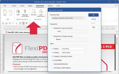 PDF Security in FlexiPDF secures PDF content with PDF permissions, encryption and passwords