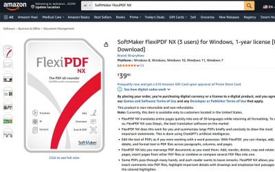 SoftMaker FlexiPDF NX on Amazon – AI PDF Editor with OCR, Translation, and Summarization
